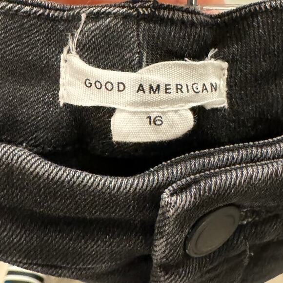 Good American Good Legs Side Slit High Waist Skinny Jeans Black150, Plus Size 16 - Picture 4 of 6